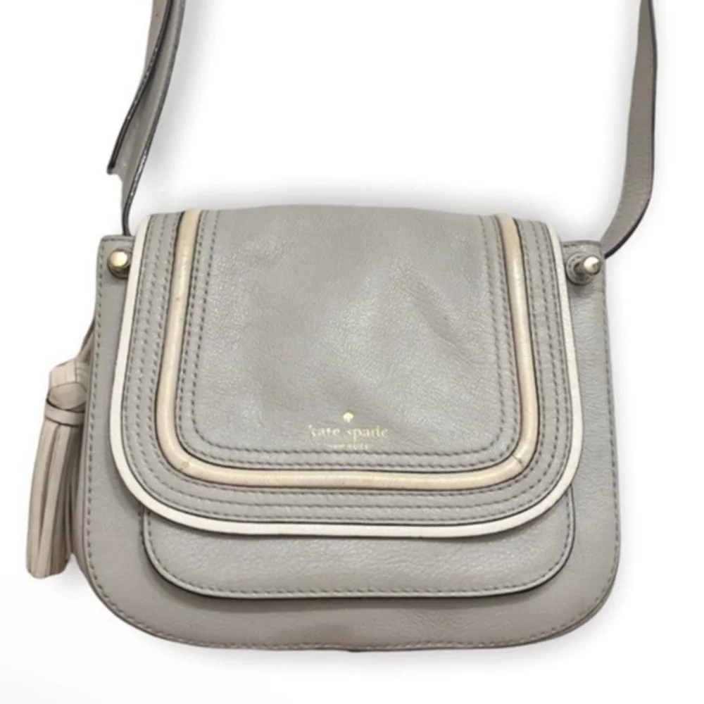 Kate Spade Rianne Pratt Street leather crossbody bag in gray leather